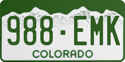 CO license plate 988EMK