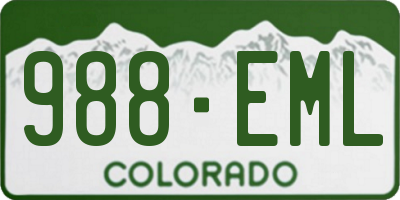 CO license plate 988EML