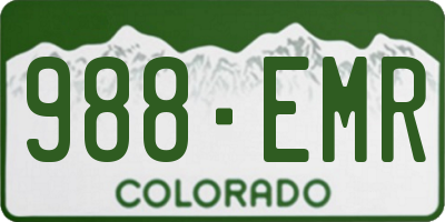CO license plate 988EMR