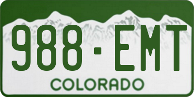 CO license plate 988EMT