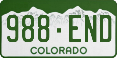 CO license plate 988END