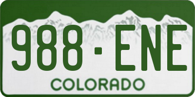 CO license plate 988ENE