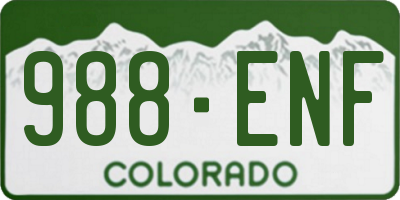 CO license plate 988ENF