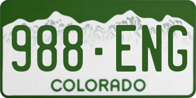 CO license plate 988ENG