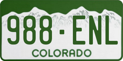 CO license plate 988ENL
