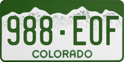 CO license plate 988EOF