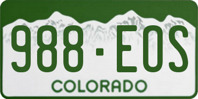 CO license plate 988EOS