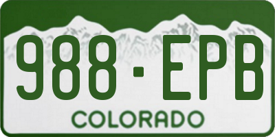 CO license plate 988EPB