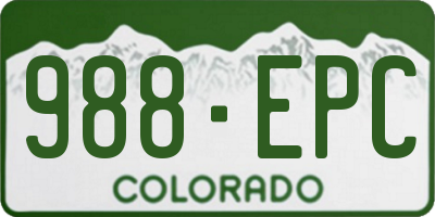 CO license plate 988EPC