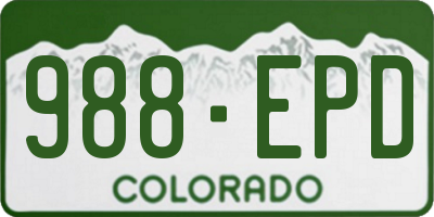 CO license plate 988EPD