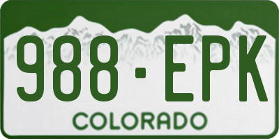 CO license plate 988EPK