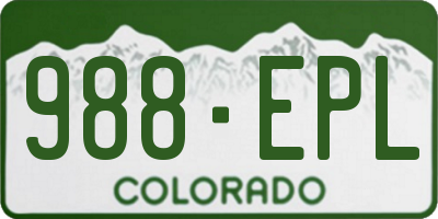 CO license plate 988EPL