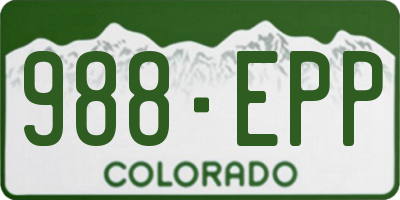 CO license plate 988EPP