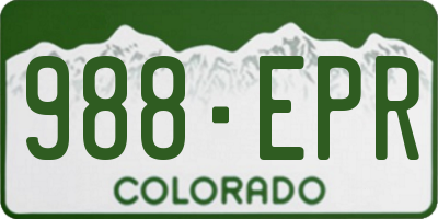 CO license plate 988EPR