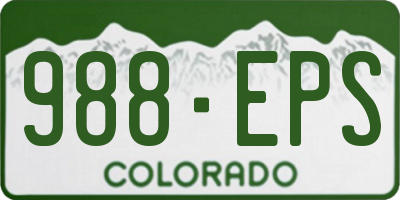 CO license plate 988EPS