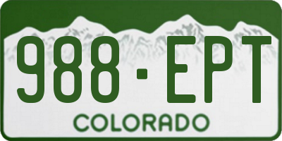 CO license plate 988EPT