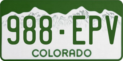 CO license plate 988EPV
