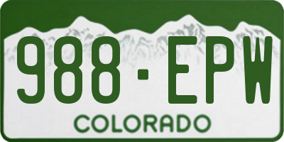 CO license plate 988EPW