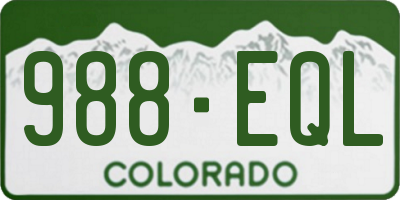 CO license plate 988EQL