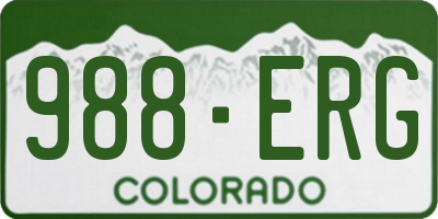 CO license plate 988ERG