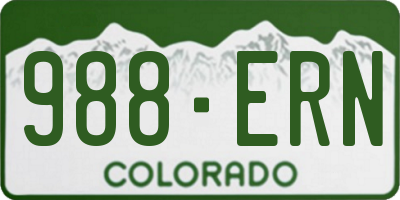 CO license plate 988ERN
