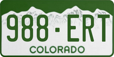 CO license plate 988ERT