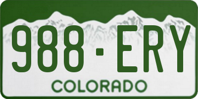 CO license plate 988ERY