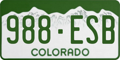 CO license plate 988ESB