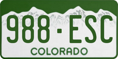 CO license plate 988ESC