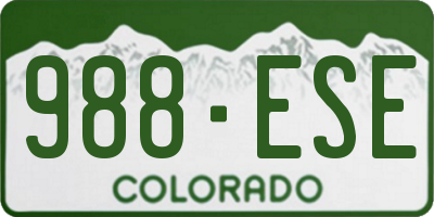 CO license plate 988ESE