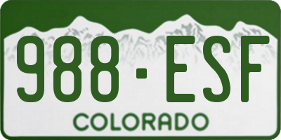 CO license plate 988ESF