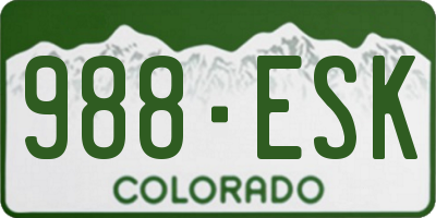 CO license plate 988ESK