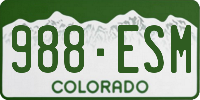 CO license plate 988ESM