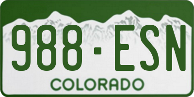CO license plate 988ESN