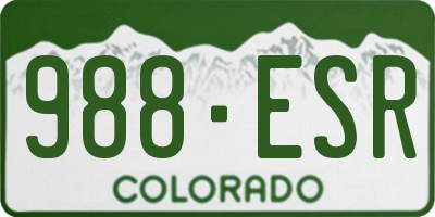 CO license plate 988ESR