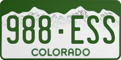 CO license plate 988ESS