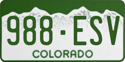 CO license plate 988ESV