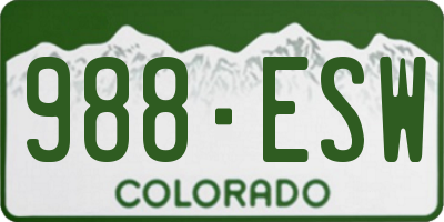 CO license plate 988ESW