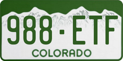CO license plate 988ETF