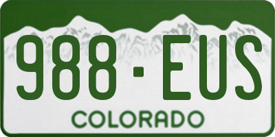 CO license plate 988EUS