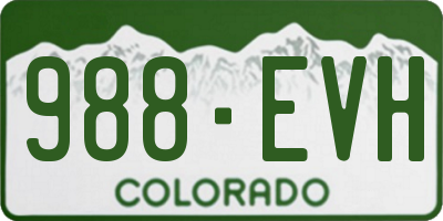 CO license plate 988EVH