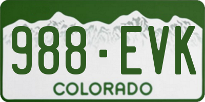 CO license plate 988EVK