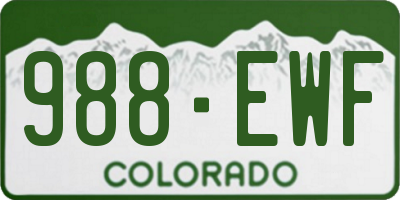 CO license plate 988EWF