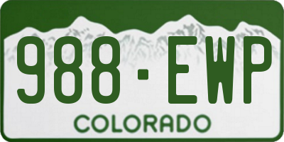 CO license plate 988EWP