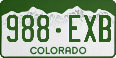 CO license plate 988EXB
