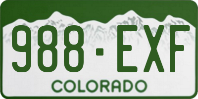 CO license plate 988EXF