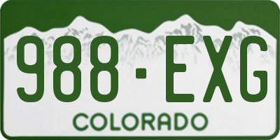 CO license plate 988EXG