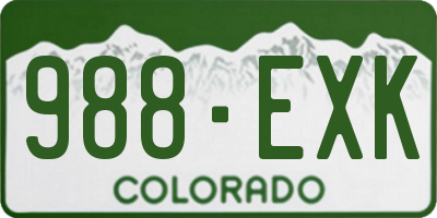 CO license plate 988EXK