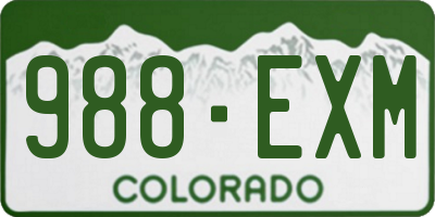 CO license plate 988EXM