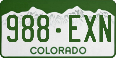 CO license plate 988EXN